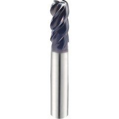 1″ × 1″ × 3″ × 6″ 4 Flute 0.1250″ C/R Carbide End Mill-Plain Shank - Y-Coating - Exact Industrial Supply