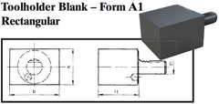 VDI Toolholder Blank - Form A1 Rectangular - Part #: CNC86 B20.50.60.60 - Apex Tool & Supply