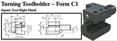 VDI Turning Toolholder - Form C1 (Square Tool Right-Hand) - Part #: CNC86 31.3020 - Apex Tool & Supply