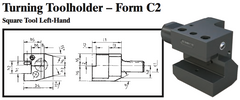 VDI Turning Toolholder - Form C2 (Square Tool Left-Hand) - Part #: CNC86 32.2516 - Apex Tool & Supply