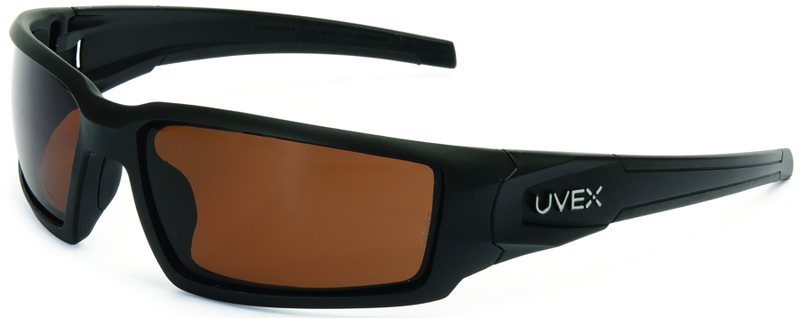 Hypershock Matte Black Frame - Espresso Polarized Lens Safety Glasses - Apex Tool & Supply