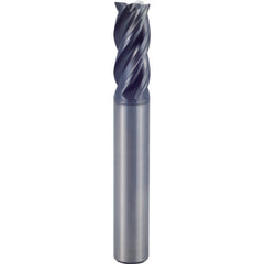 14 × 14 × 18 × 75 mm 4 Flute 1mm C/R Carbide End Mill-Plain Shank - Y-Coating - Exact Industrial Supply