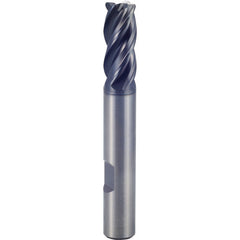 25 × 25 × 38 × 104 mm 4 Flute 3mm C/R Carbide End Mill-Flat Shank - Y-Coating - Exact Industrial Supply