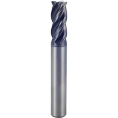9/32″ × 5/16″ × 1″ × 3″ 4 Flute 0.0150″ C/R Carbide End Mill-Plain Shank - Y-Coating - Exact Industrial Supply