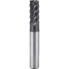 1″ × 1″ × 1 1/4″ × 8″ 6 Flute 0.0300″ C/R Carbide End Mill-Plain Shank - Y-Coating - Exact Industrial Supply