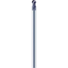 1/8″ Dia. × 1/8″ Shank × 0.2738″ DOC × 3 OAL, Carbide nACo, 2 Flute, Ballnose End Mill - Exact Industrial Supply