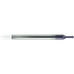 ‎3/32″ Dia. × 1/8″ Shank × 0.26″ DOC × 1-1/2 OAL, Carbide nACo, 4 Flute, Ballnose End Mill - Exact Industrial Supply
