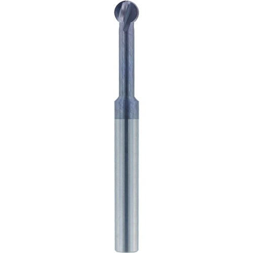 ‎1/8″ Dia. × 1/8″ Shank × 0.482″ DOC × 1-1/2 OAL, Carbide nACo, 4 Flute, Ballnose End Mill - Exact Industrial Supply