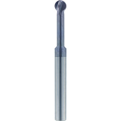 ‎1/8″ Dia. × 1/8″ Shank × 0.482″ DOC × 1-1/2 OAL, Carbide nACo, 4 Flute, Ballnose End Mill - Exact Industrial Supply