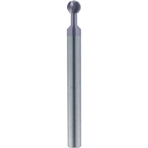 1/2″ Dia. × 1/2″ Shank × 0.778″ DOC × 3 OAL, Carbide nACo, 4 Flute, Ballnose End Mill - Exact Industrial Supply