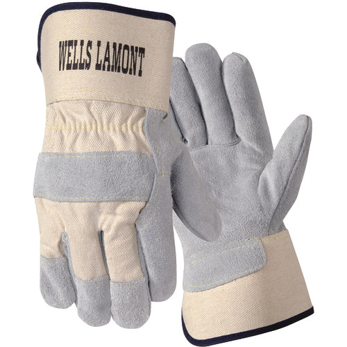 Size L Leather Palm Safety Cuff Glove Y3014L - Apex Tool & Supply