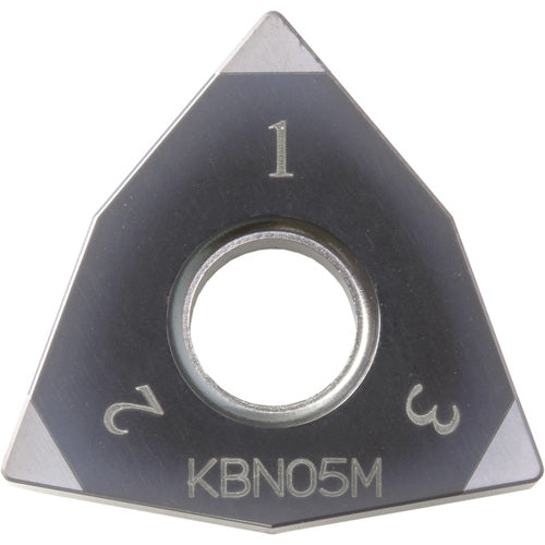 WNGA 432 ME KBN60M, 1/32″ Corner Radius, 3/16″ Thick, 1/2″ Inscribed Circle, MEGACOAT, Trigon, Turning Indexable Insert - Exact Industrial Supply