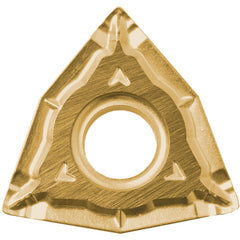 WNMG 432 WQ CA5515, 1/32″ Corner Radius, 3/16″ Thick, 1/2″ Inscribed Circle, TiCnulll2O3/TiN, Trigon, Turning Indexable Insert - Exact Industrial Supply