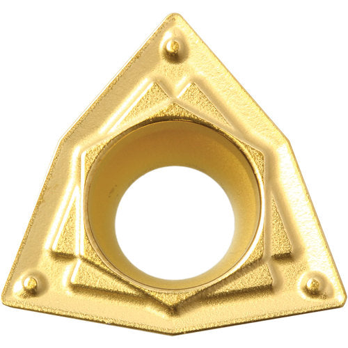 WPMT 322 HQ CA525, 1/32″ Corner Radius, 1/8″ Thick, 3/8″ Inscribed Circle, TiCnulll2O3/TiN, Trigon, Turning Indexable Insert - Exact Industrial Supply