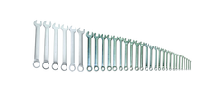 32 Piece Supercombo Wrench Set - High Polish Chrome Finish - Supercombo Open End and Supertorque Box End; SAE; 1/4 - 2-1/2"; Tools Only - Apex Tool & Supply