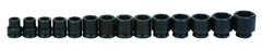 14 Piece - #9976147 - 3/8 to 1-5/8" - 3/4'' Drive - 6 Point - Standard Impact Socket Set - Apex Tool & Supply