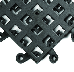 ErgoDeck Heavy Duty Open Egronomic TilesÂ 18" x 18" x 7/8" Thick (Black) - Apex Tool & Supply