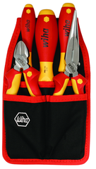 5 Piece - Insulated Belt Pack Pouch Set with 6.3" Diagonal Cutters; 8" Long Nose Pliers; Slotted 3.0; 4.5 and Phillips # 2 Screwdrivers in Belt Pack Pouch - Apex Tool & Supply