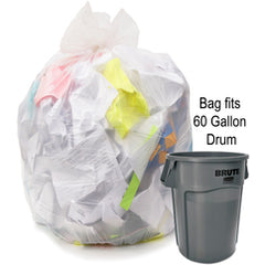 60 gal, 1.35 mil, Natural, 38″ × 58″ - Case of 100, Revolution Bag Hercules Recycled Low Density Can liners - Apex Tool & Supply