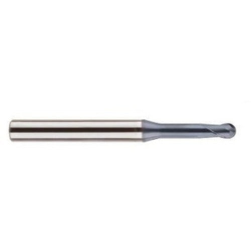 1 mm Dia. × 4 mm Shank × 26 mm DOC × 60 mm OAL, Carbide 2 Flute, Plain, Ballnose End Mill - Exact Industrial Supply