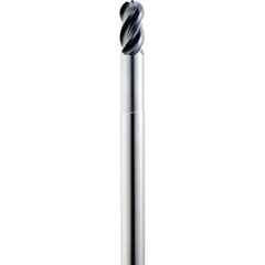 7/16″ Dia. × 7/16″ Shank × 1″ DOC × 6″ OAL, Carbide AlTiN, Spiral , 4 Flute, Ballnose End Mill - Exact Industrial Supply
