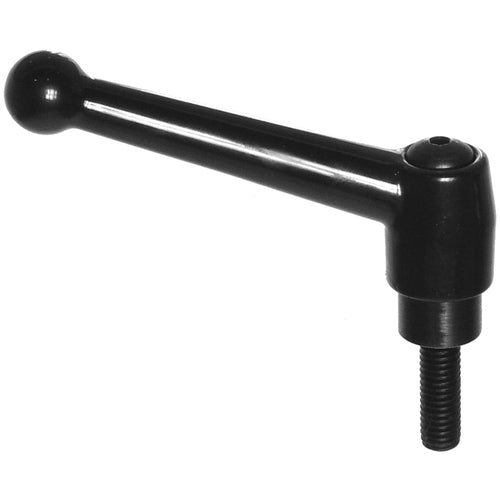 Model 70538, Clamp Lever Size 4 - Zinc Ball Style with Steel Stud Insert 1/2″–13 × 1.570″, Screw and Spring - Apex Tool & Supply