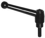 70551, Clamp Lever Size 5 Zinc Ball Style with Steel Stud Insert 1/2-13 x 1.57, Screw and Spring - Apex Tool & Supply