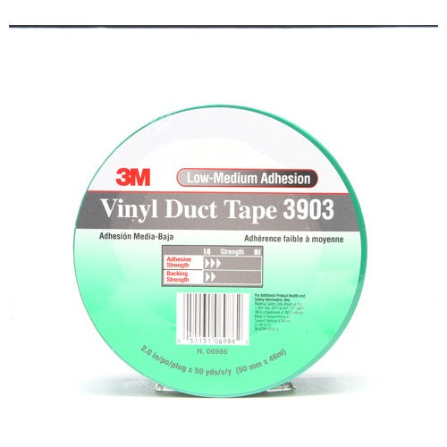 3M Vinyl Duct Tape 3903 Green 2″ × 50 yd 6.5 mil 2 Individually Wrapped Conveniently Packaged - Apex Tool & Supply
