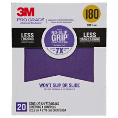 ‎3M Pro Grade Precision Faster Sanding Sanding Sheets 180 grit Fine 27180TRI-20 9″ × 11″ - Apex Tool & Supply