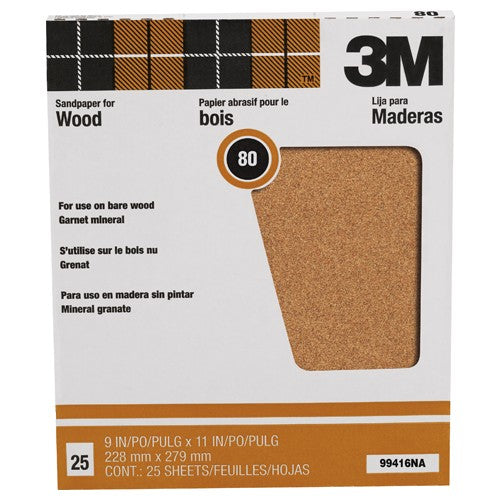 9 in × 11 in 3M™ Pro-Pak™ Garnet Sandin80D Grit Alt Mfg # 99416 - Apex Tool & Supply