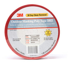 3M Outdoor Masking Poly Tape 5903 Red 48 mm × 54.8 m 7.5 mil Individually Wrapped Conveniently Packaged - Apex Tool & Supply