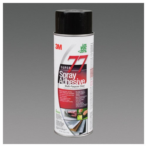3M Super 77 CA Multipurpose Spray Adhesive Low VOC <25% Clear 24 fl oz Can (Net Wt 18.0 oz) - Apex Tool & Supply