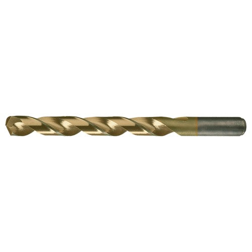 #8 RHS / RHC HSS-CO 8% (M42) 135 Degree Split Point Heavy Duty Cobalt Drill - TiN - Exact Industrial Supply