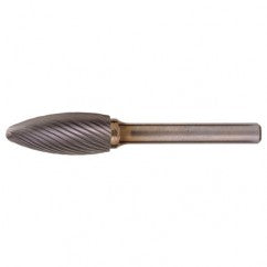 SH-53 Standard Cut Solid Carbide Bur-Flame Shape - Apex Tool & Supply