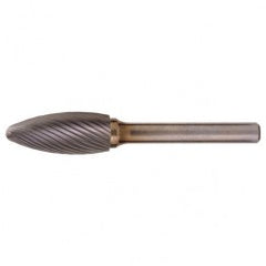 SH-53 Standard Cut Solid Carbide Bur-Flame Shape - Apex Tool & Supply