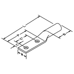 3M Scotchlok Copper Two Hole Long Barrel Lug 31137 up to 35 kV 2/0 AWG Black - Apex Tool & Supply