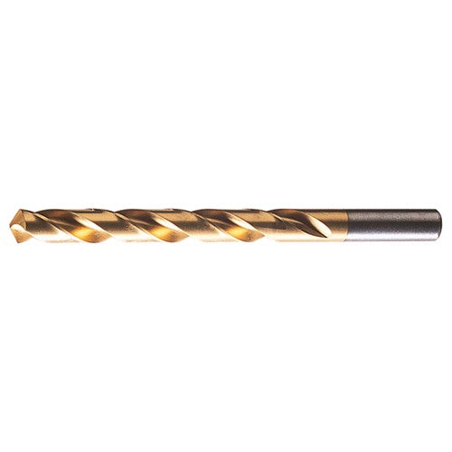 9.50mm RHS / RHC HSS 118 Degree Radial Point General Purpose Jobber Length Drill - TiN - Exact Industrial Supply