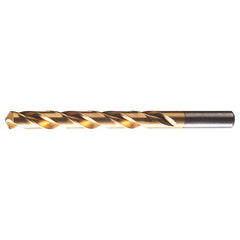 10.80mm RHS / RHC HSS 118 Degree Radial Point General Purpose Jobber Length Drill - TiN - Exact Industrial Supply