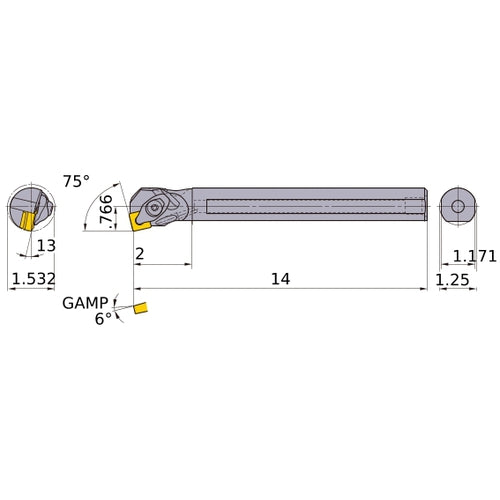 S-DSKNR-204-C BORING BAR