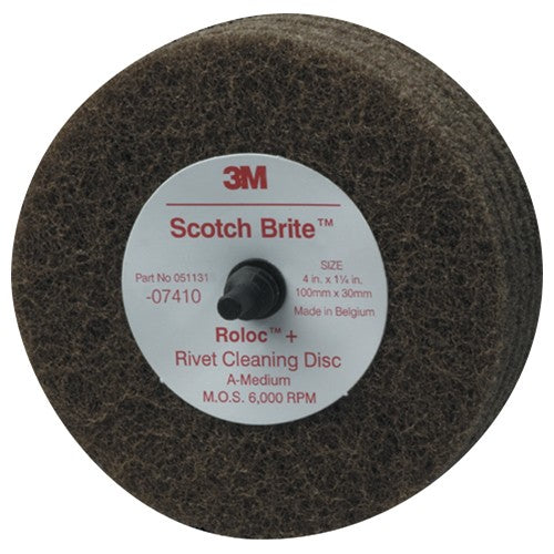 ‎Scotch-Brite Rivet Cleaning Disc 07410 4″ × 1-1/4″ A MED - Apex Tool & Supply