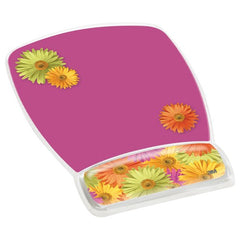 3M Gel Mousepad Wristrest MW308DS Compact Size Clear Gel Daisy Design 6.8″ × 8.6″ × 0.75″ - Apex Tool & Supply
