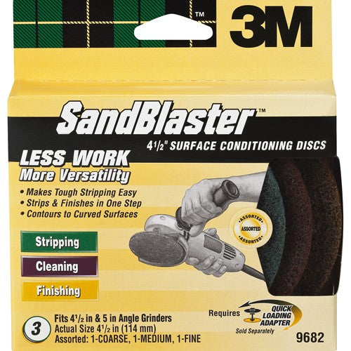 3M SandBlaster Surface Conditioning Discs 9682 4.5″ 3 asst disc/pk - Apex Tool & Supply