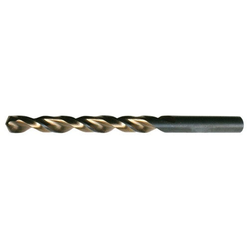 11.50mm RHS / RHC HSS 135 Degree Split Point Heavy Duty Parabolic Jobber Length Drill - Black & Gold - Exact Industrial Supply
