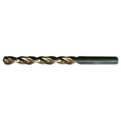 11.50mm RHS / RHC HSS 135 Degree Split Point Heavy Duty Parabolic Jobber Length Drill - Black & Gold - Exact Industrial Supply
