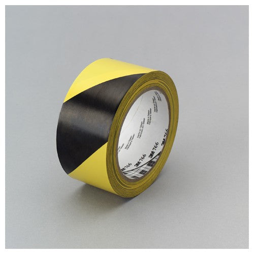 3M Safety Stripe Vinyl Tape 766 Black/Yellow 3″ × 36 yd 5 mil Individually Wrapped Conveniently Packaged - Apex Tool & Supply