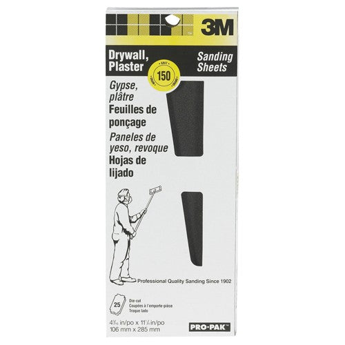 3M Drywall Sanding Sheet 99431NA 4 3/16″ × 11 1/4″ 150 Grit - Apex Tool & Supply