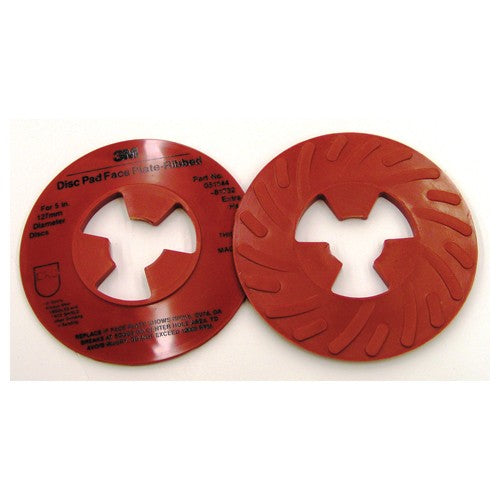 3M Disc Pad Face Plate Ribbed 81732L Extra Hard 5″ Red - Apex Tool & Supply