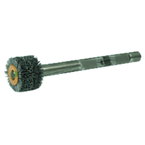 7/8" Diameter - Internal Brush Deburring Tool - 0.026/120 Grit - 3/8" Arbor - Apex Tool & Supply