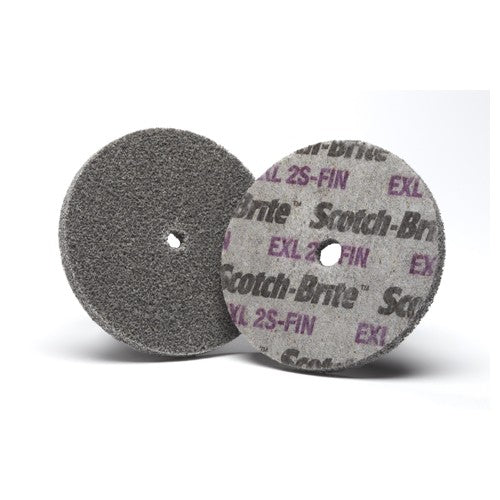 Scotch-Brite EXL Unitized Wheel XL-UW 2S Fine 3″ × 1/4″ × 1/4″ - Apex Tool & Supply