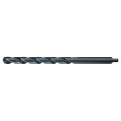 27/64 RHS / RHC HSS 118 Degree Radial Point Automotive Tanged Shank Style Taper Length Drill - Steam Oxide - Exact Industrial Supply